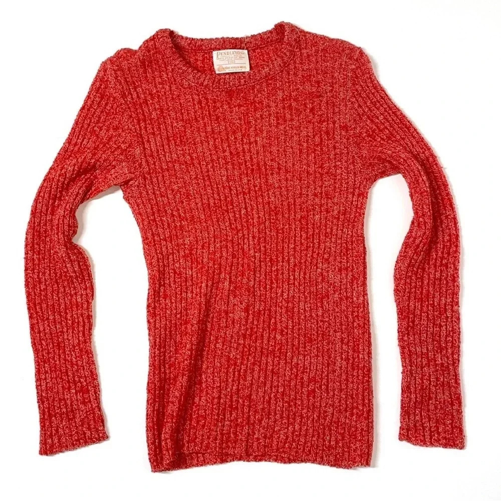 Vintage Pendleton 100% Virgin Wool Ribbed Knit Sweater